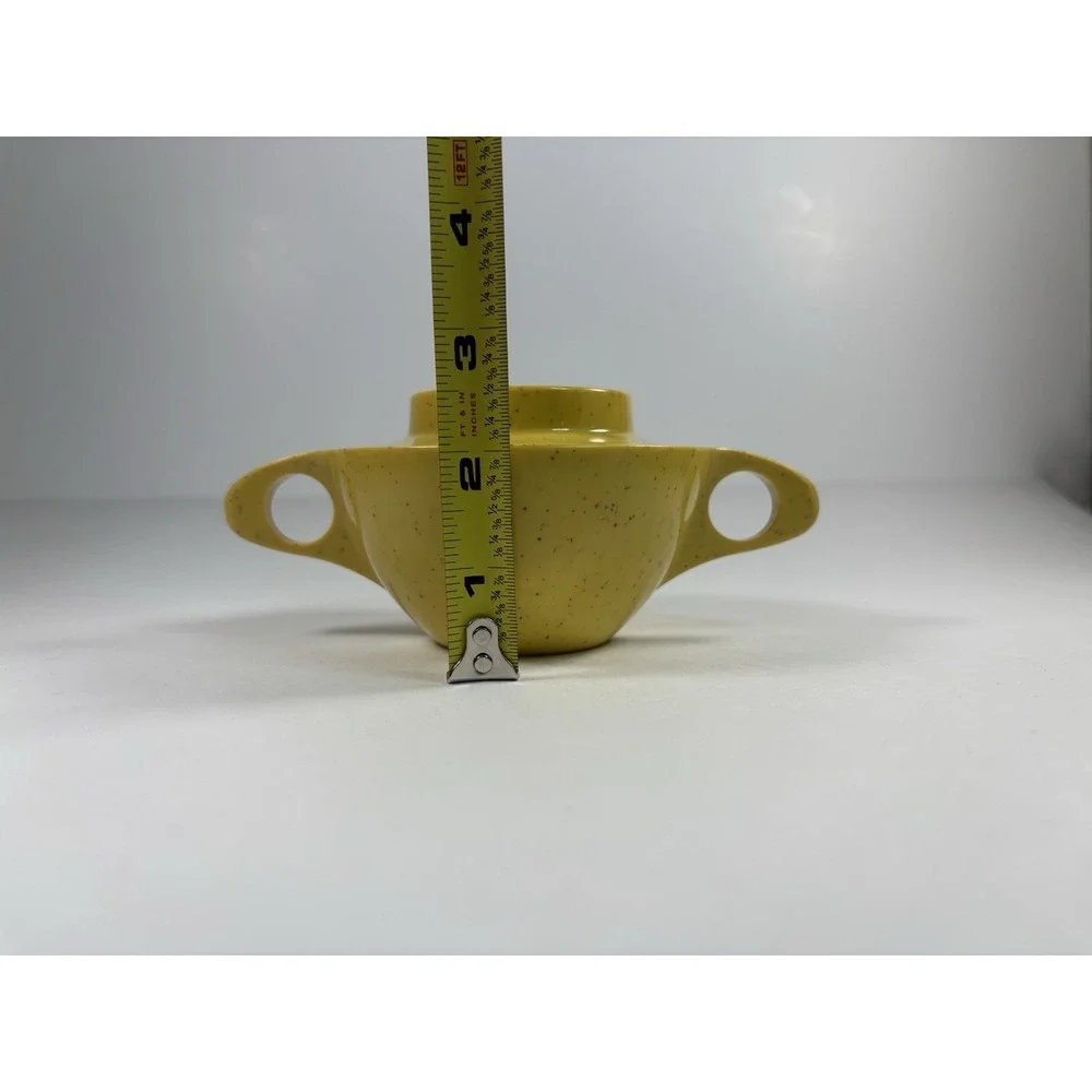 Vtg Holiday By Kenzo Yellow Spackle Sugar‎ Bowl With Lid